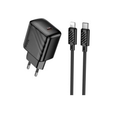 Зарядний пристрій HOCO CS24A Puerto USB-C PD25W + cable USB-C to Lightning Black (6942007639767)