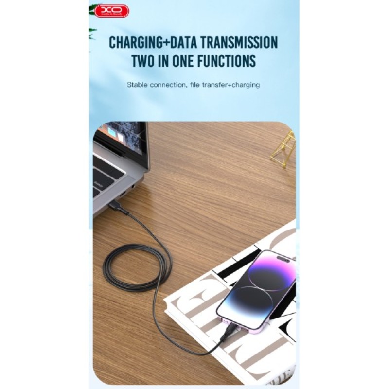 Дата кабель USB 2.0 AM to Lightning 1.0m Rock XO (NB230_L_White)