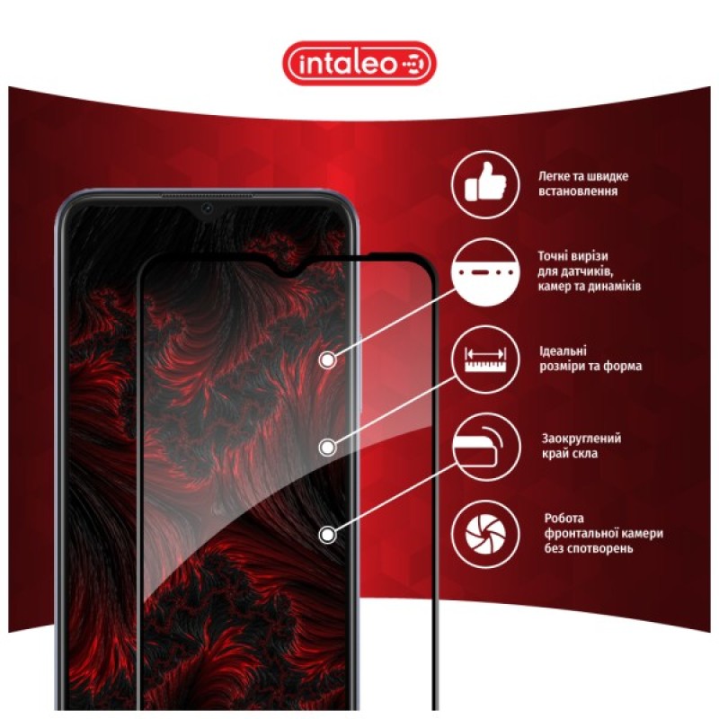 Скло захисне Intaleo Full Glue Oppo A18 Black (1283126583179)