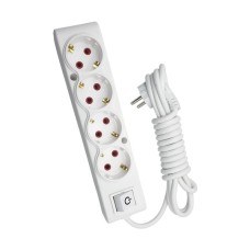 Мережевий подовжувач TECCO 3м 4 поста white (8681277842733)