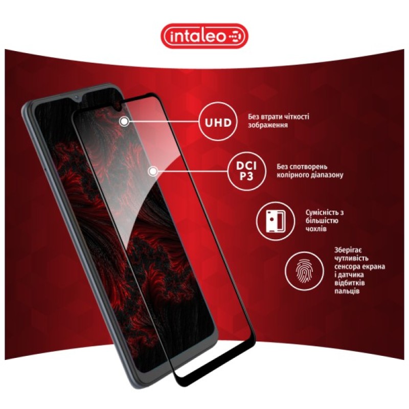 Скло захисне Intaleo Full Glue ZTE Blade A52 Black (1283126545511)