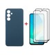 Чохол до мобільного телефона Dengos Samsung Galaxy A16 Carbon + glass 2pcs (Blue) (DG-CTG2P-07)