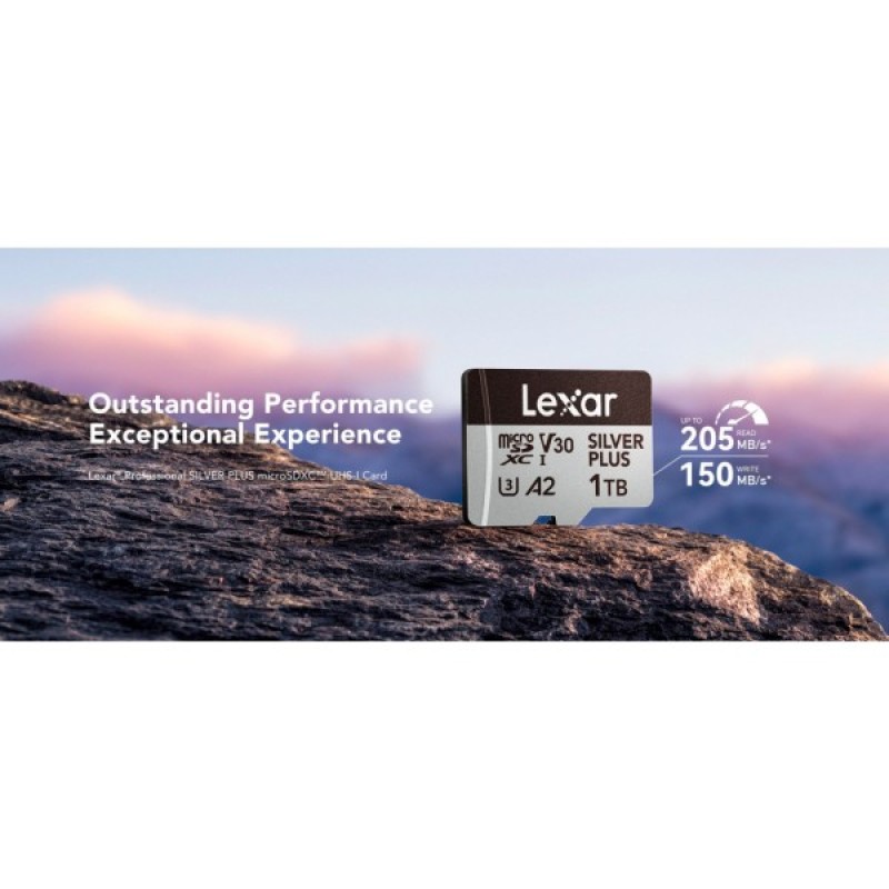 Карта пам'яті Lexar 128GB microSDXC class 10 UHS-I U3 V30 A2 Professional Silver (LMSSIPL128G-BNANG)