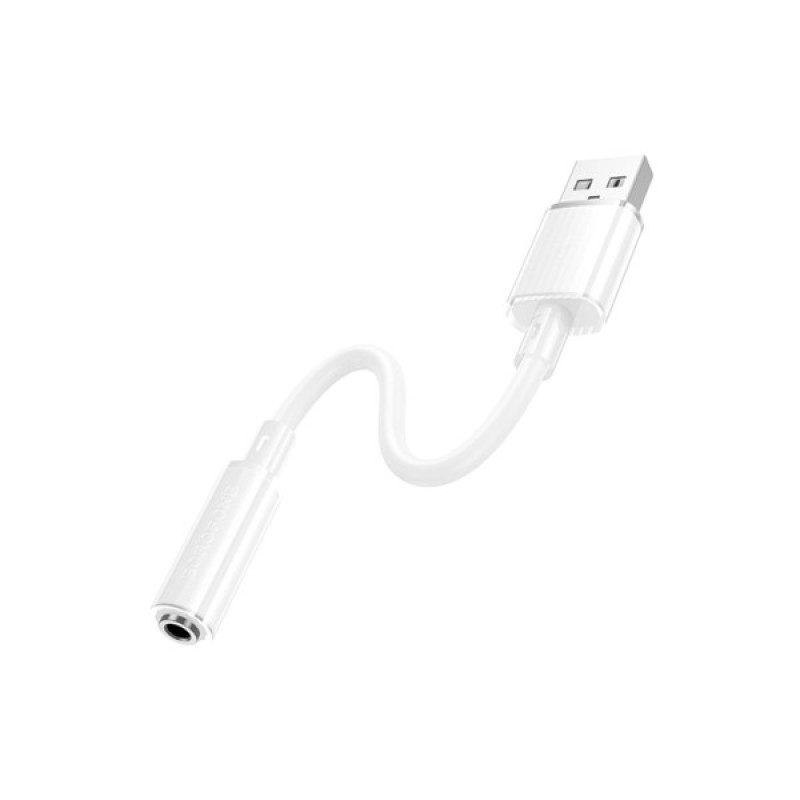 Перехідник USB-A to 3.5mm F 1.0m BV22 white BOROFONE (6941991117022)