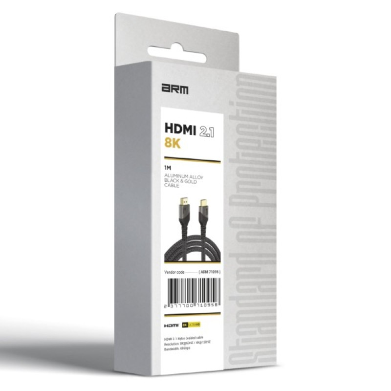 Кабель мультимедійний HDMI to HDMI 2m 2.1 8K Black Armorstandart (ARM71096)