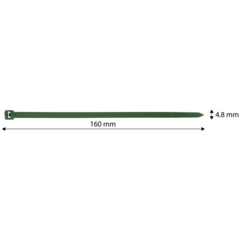 Стяжка Neo Tools 50шт, пластик, 4.8х160мм, зелена (15-979)