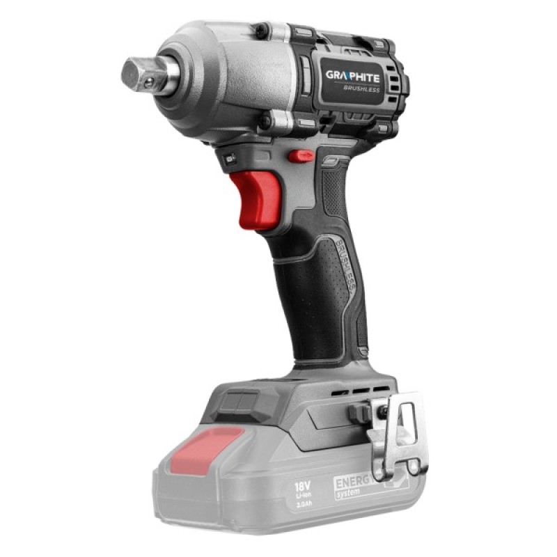 Гайковерт Energy+ 18V, безщітковий, 2600об/хв, 450Нм, 1/2", 3 швидкості, 1.24кг (без АКБ та ЗП) Graphite (58G038)