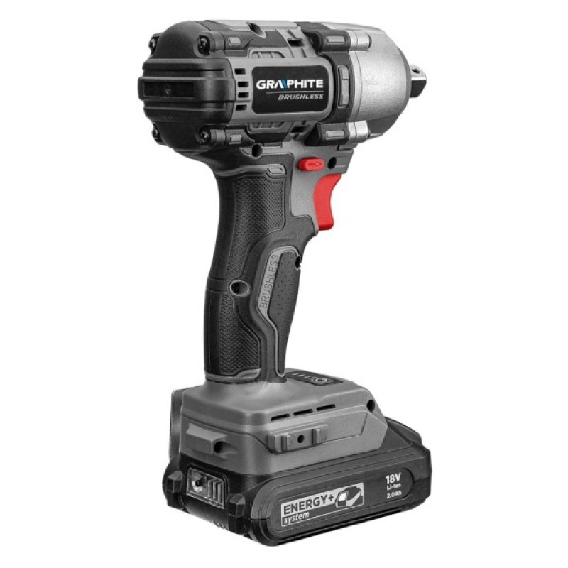 Гайковерт Energy+ 18V, безщітковий, 2600об/хв, 450Нм, 1/2", 3 швидкості, 1.24кг (без АКБ та ЗП) Graphite (58G038)