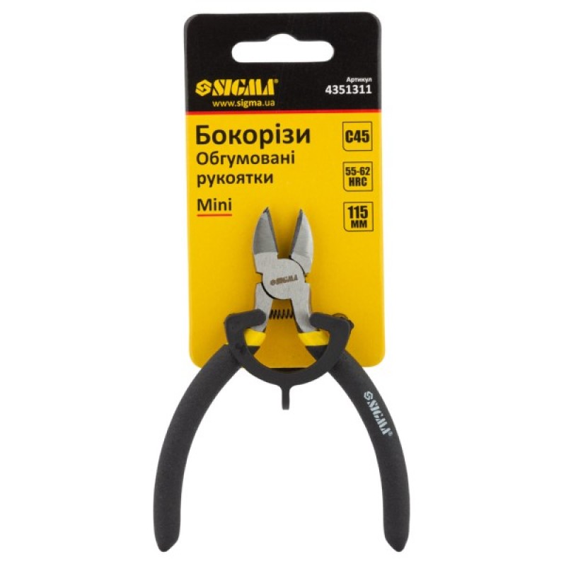 Бокорізи Sigma 115мм гумові рукоятки Mini (4351311) (4351311)