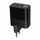 Зарядний пристрій Gembird 2хUSB-A (QC3.0 18W) + 1хType-C (PD20W) LCD black (TA-UC-PDQC30LCD-BK-02)