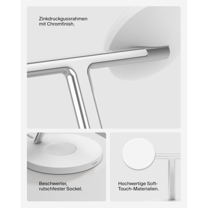 Зарядний пристрій Belkin 3in1 Magnetic Pad Qi2 15W White (WIZ032KQWH)