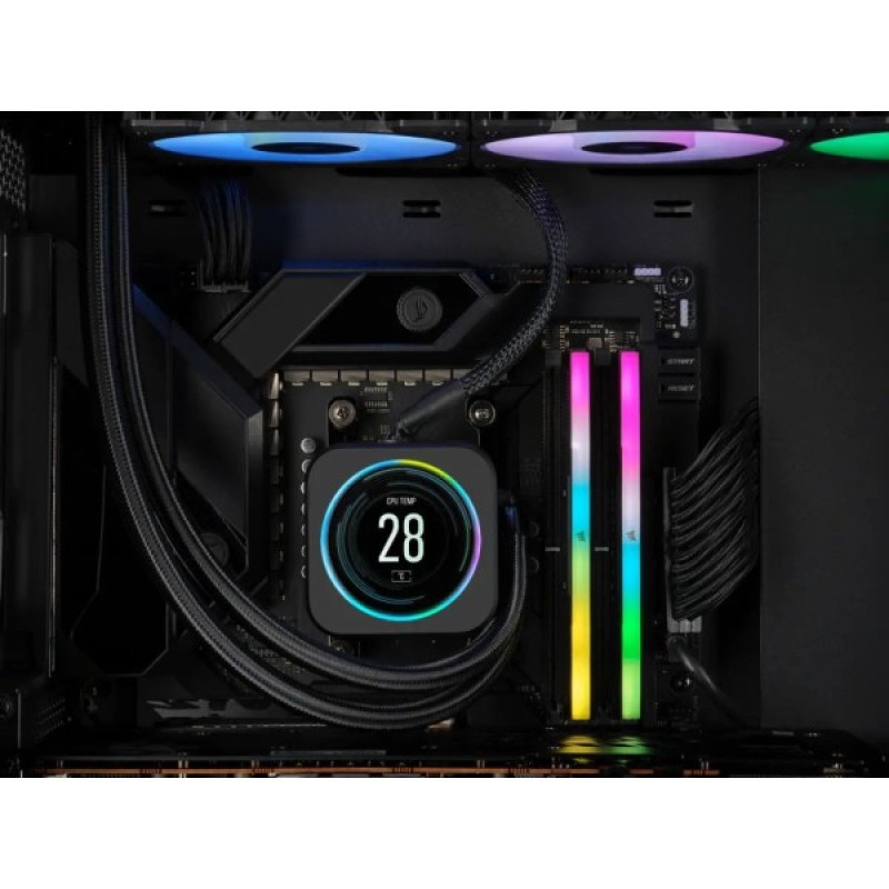 Модуль пам'яті для комп'ютера DDR5 32GB (2x16GB) 6000 MHz Vengeance RGB Black Corsair (CMH32GX5M2B6000C40)