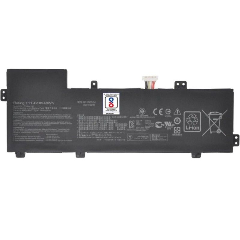 Акумулятор до ноутбука Asus ZenBook UX510 B31N1534, 4240mAh (48Wh), 3cell, 11.4V, Li-ion AlSoft (A71091)