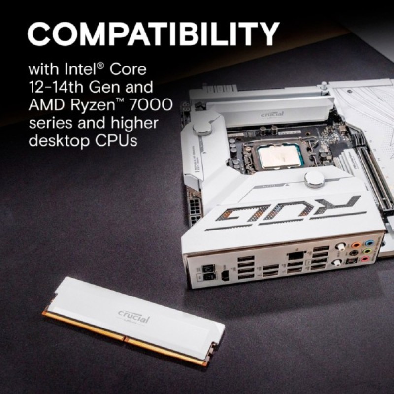Модуль пам'яті для комп'ютера DDR5 16GB 6400 MHz Pro Overclocking White Micron (CP16G64C38U5W)