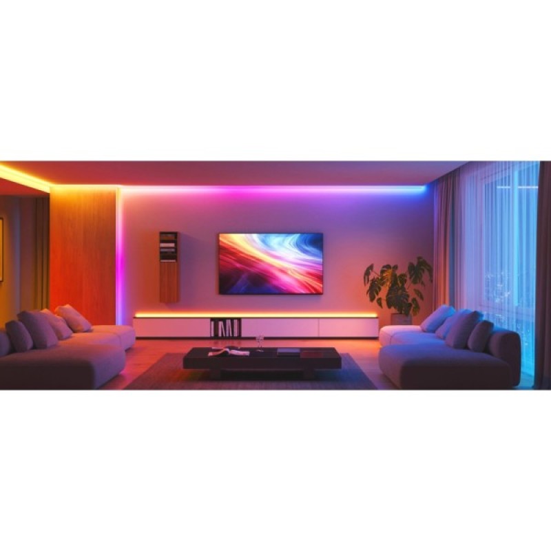 Світлодіодна стрічка Govee H6641 Neon Rope Light for Wall Lining, 5.0m, RGBIC, WI-FI/Bluetooth, white (H66413D1)