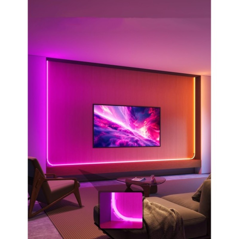 Світлодіодна стрічка Govee H6641 Neon Rope Light for Wall Lining, 5.0m, RGBIC, WI-FI/Bluetooth, white (H66413D1)