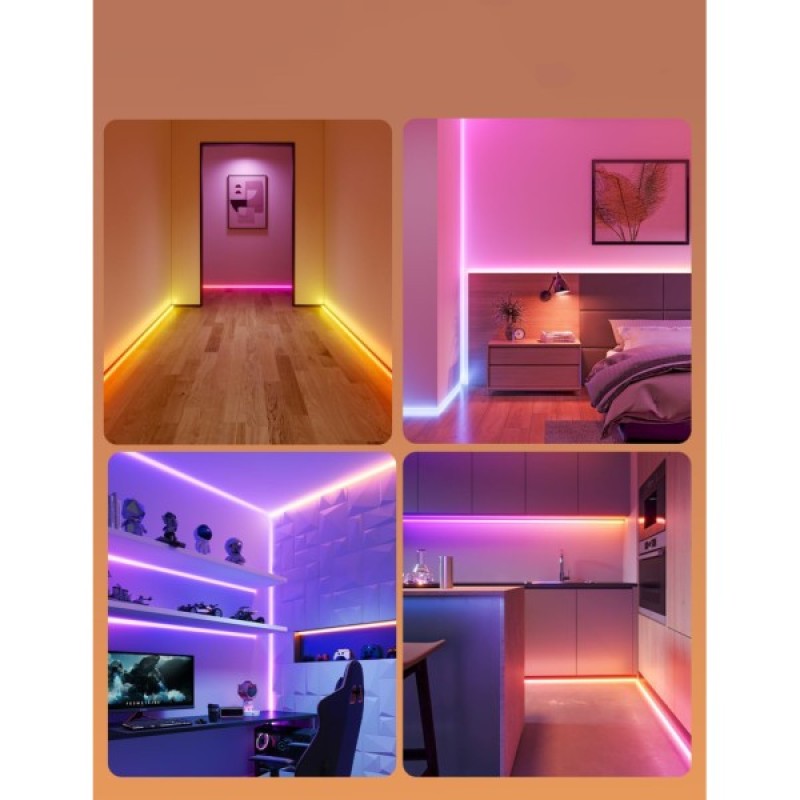 Світлодіодна стрічка Govee H6641 Neon Rope Light for Wall Lining, 5.0m, RGBIC, WI-FI/Bluetooth, white (H66413D1)