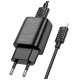 Зарядний пристрій HOCO C134A Solid USB + cable USB to Lightning Black (6942007621311)