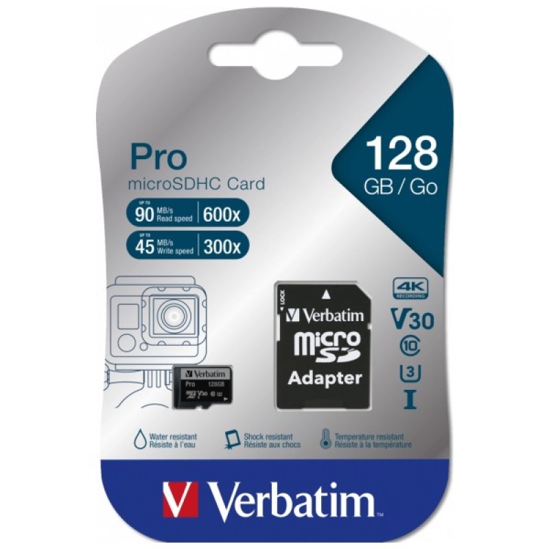 Карта пам'яті Verbatim 128GB microSDXC class 10 UHS-III PRO (47044)