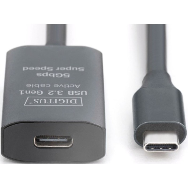 Дата кабель USB-С M/F 10.0m USB3.2 Gen1 Active 5G Digitus (DA-73109)