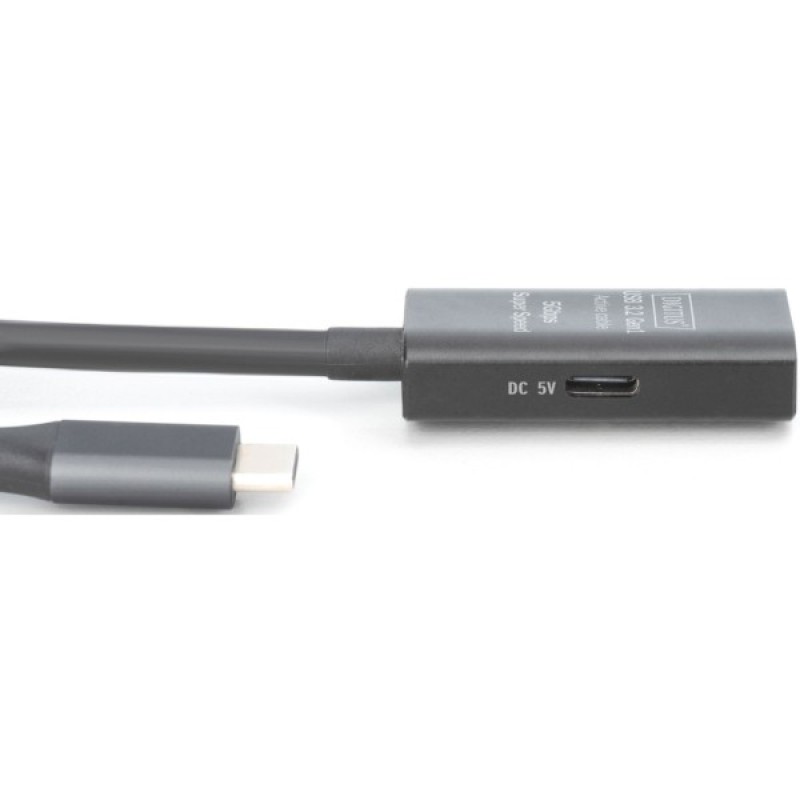 Дата кабель USB-С M/F 10.0m USB3.2 Gen1 Active 5G Digitus (DA-73109)