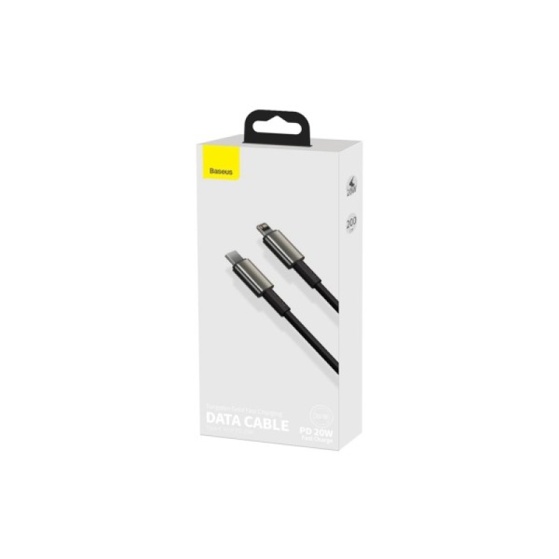 Дата кабель USB-C to Lightning 2.0m Tungsten Gold Fast Charging, PD 20W black Baseus (CATLWJ-A01)