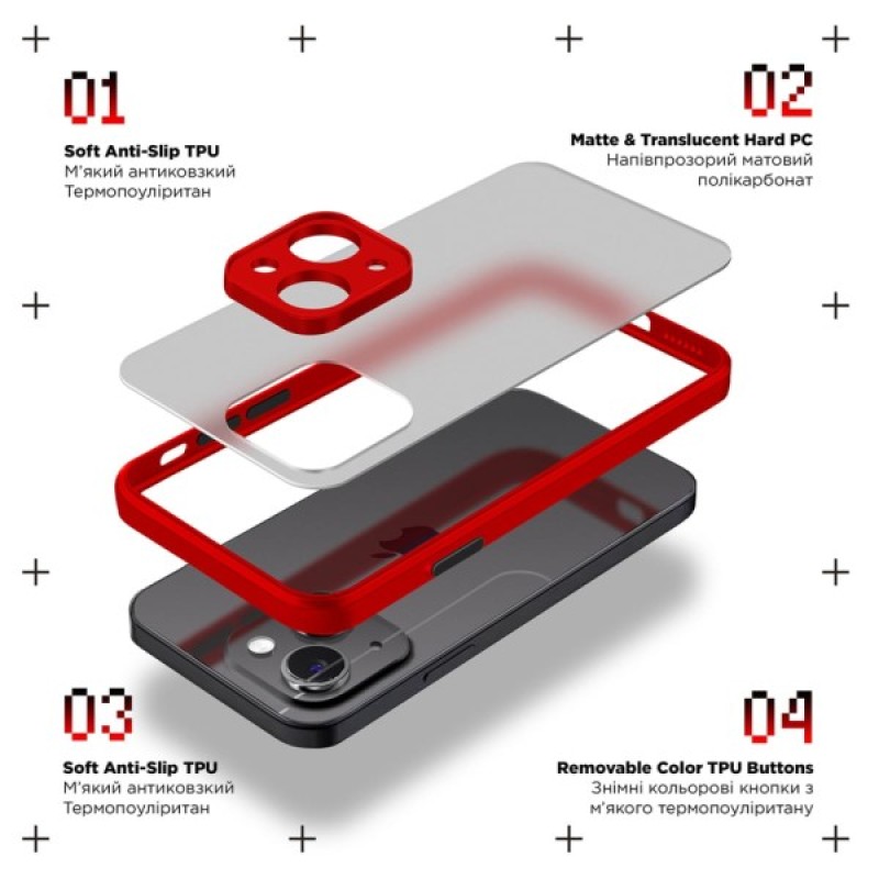 Чохол до мобільного телефона Armorstandart Frosted Matte Xiaomi Redmi Note 14S 4G Red (ARM85111)