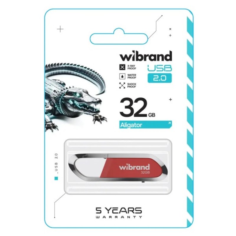 USB флеш накопичувач Wibrand 32GB Aligator Red USB 2.0 (WI2.0/AL32U7DR)