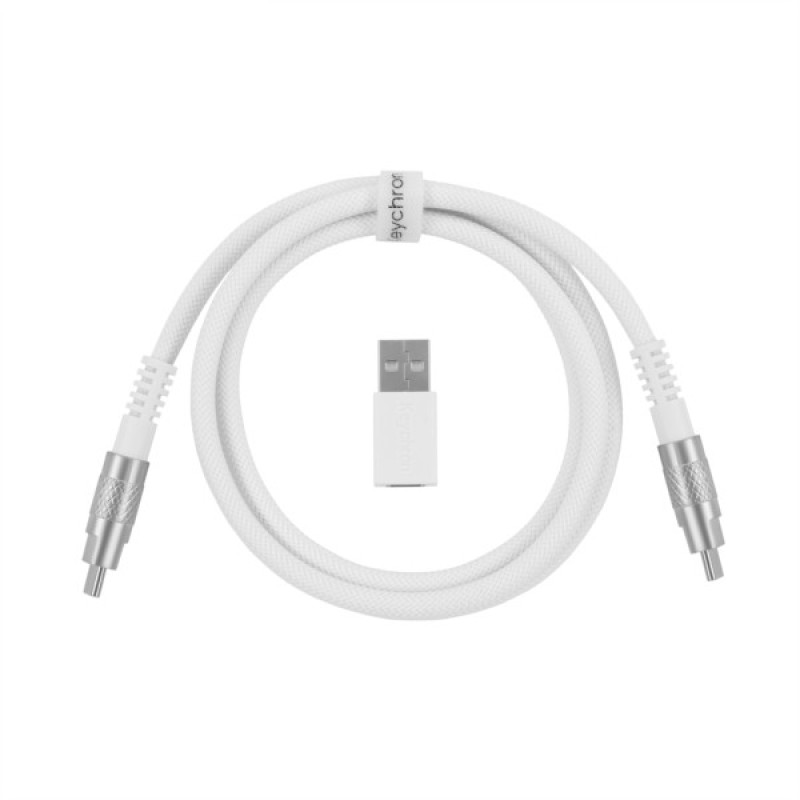 Дата кабель USB-C + USB A to USB-C 1.0m Double-Sleeved Geek white Keychron (CAB20_KEYCHRON)