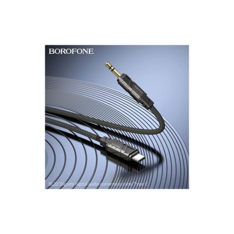 Кабель мультимедійний USB-C to 3.5mm M 1.0m BL22 black BOROFONE (6941991117763)