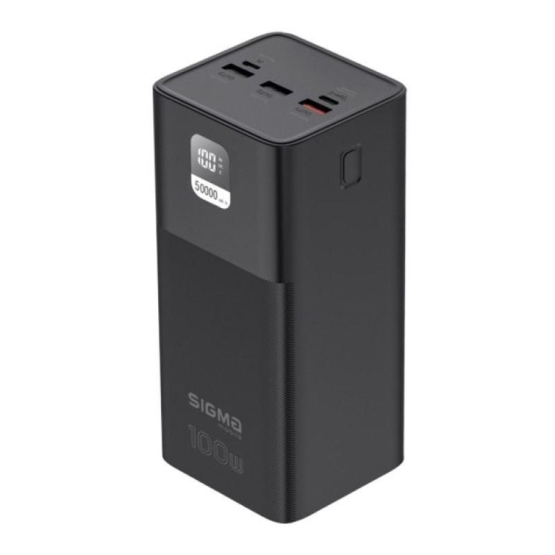 Батарея універсальна Sigma X-power SI50A6QLX 50000mAh, PD/100W, LED, cable 100w, black (4827798741313)