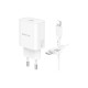 Зарядний пристрій BOROFONE BA82A Platinum USB-C PD25W + cable USB-C to Lightning White (6941991112263)