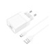 Зарядний пристрій BOROFONE BA47A Mighty speed single port QC3.0 3A + Type-C cable White (BA47AMW)
