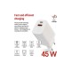 Зарядний пристрій EMOS V04G45 1xUSB-A + 1xUSB-C PD20W GaN (V04G45)