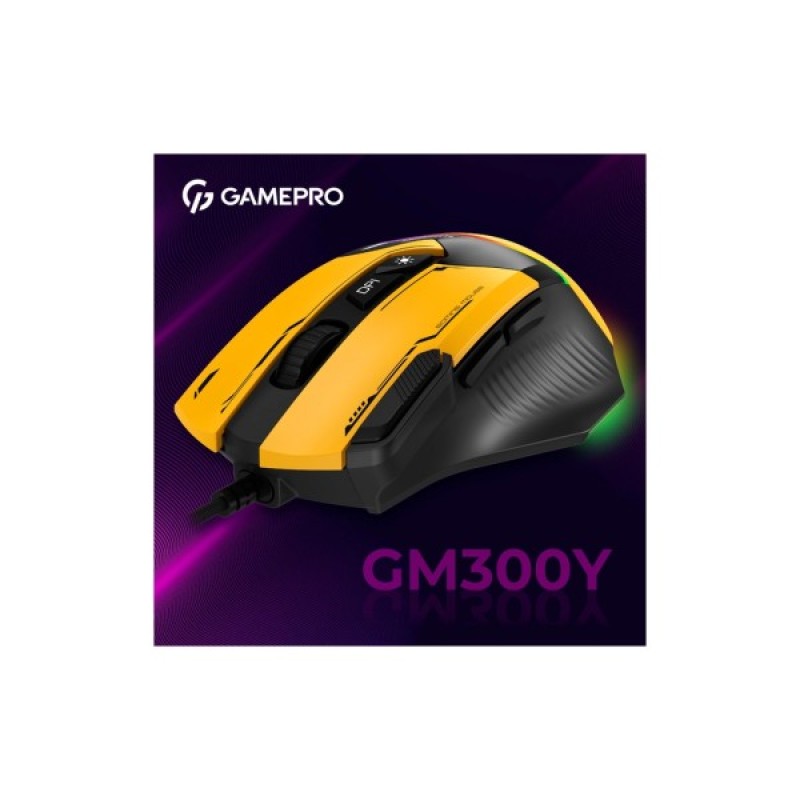 Мишка GamePro GM300Y USB Yellow/Black (GM300Y)