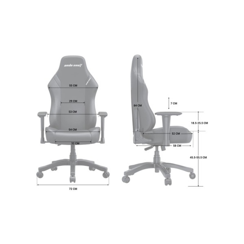 Крісло ігрове Anda Seat Luna Fabric Size L Grey (AD18-44-G-F)