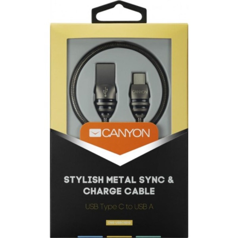 Дата кабель USB 2.0 AM to USB-C 1.0m Canyon (CNS-USBC5DG)