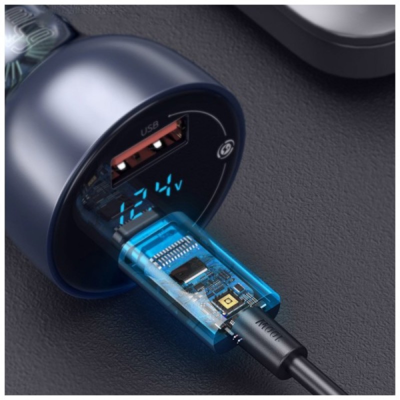 Зарядний пристрій Baseus Particular Digital Display QC+PPS Dual Quick Charger Car Charger 65W Shallow tarnish (CCKX-C0A)