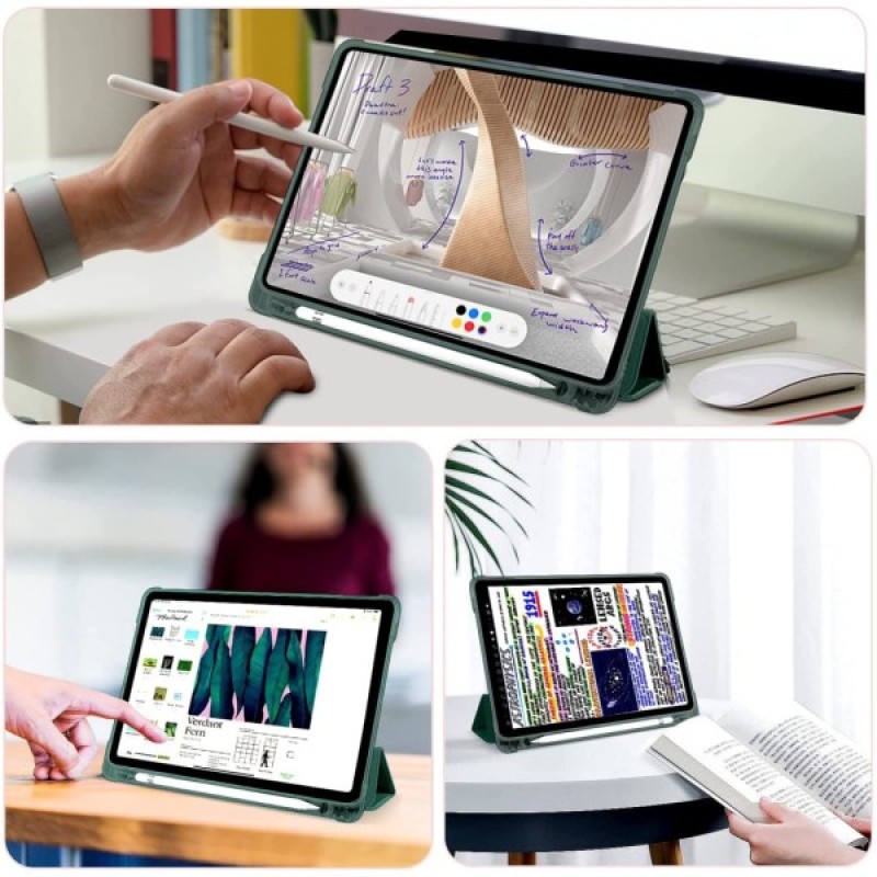 Чохол до планшета BeCover Soft Edge TPU mount Apple Pencil Apple iPad 10.9" 2022/24/11" 2025 Dark Green (708489)