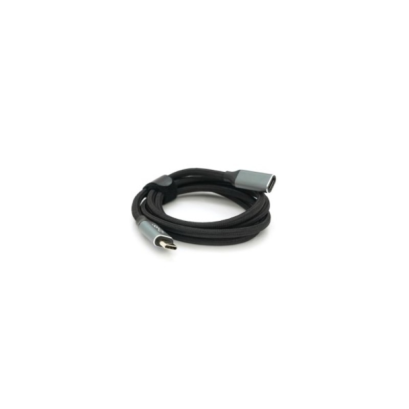 Дата кабель USB-C M/F 1.0m USB 3.2 Gen2 100W 10Gbps 4K60Hz black Voltronic (YT-TC-TC-EXB-1m)