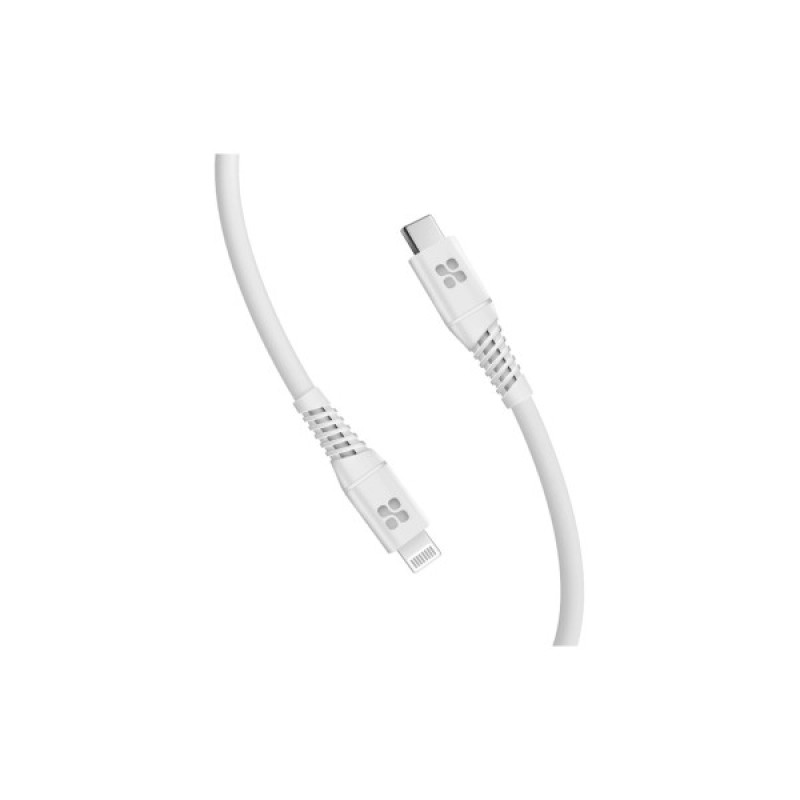 Дата кабель USB-C to Lightning 1.2m 20W PD MFi POWERLINE-CI120 black Promate (powerline-ci120.white)