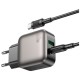 Зарядний пристрій BOROFONE BAS54A Absolute 1xUSB-C PD20W + 1xUSB QC3.0 + cable USB-C to USB-C Black (6941991116223)