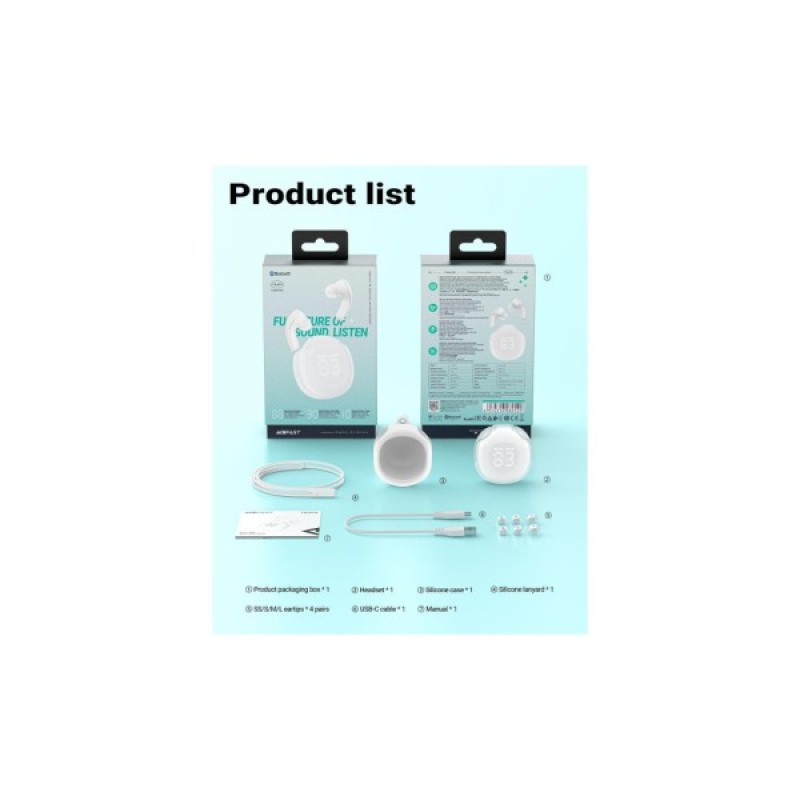 Навушники Acefast T9 Porcelain White (6974316282549)