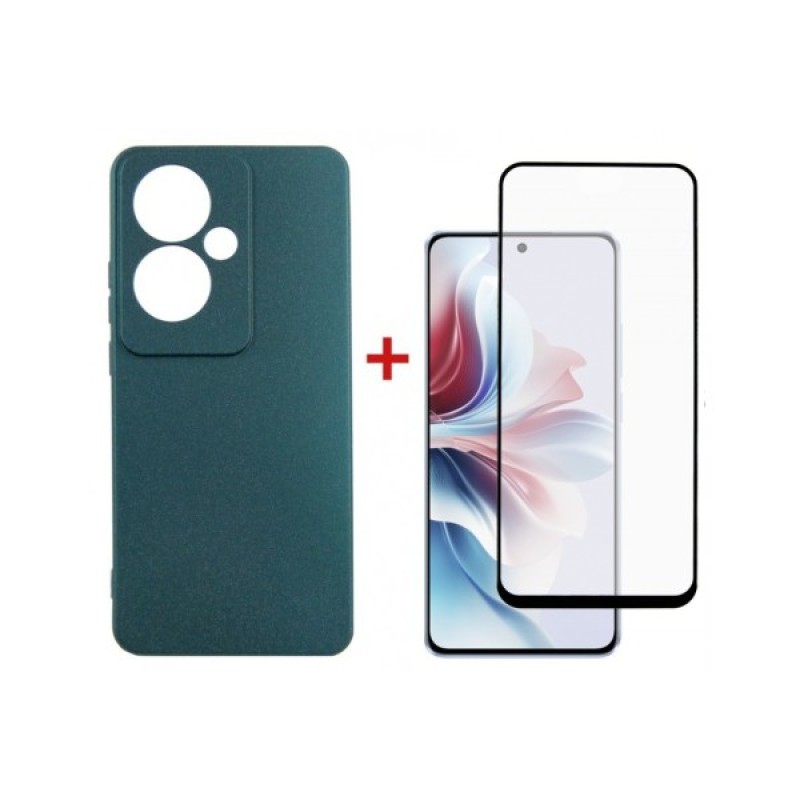 Чохол до мобільного телефона Dengos Oppo Reno 11F + glass Green (DG-KM-96)