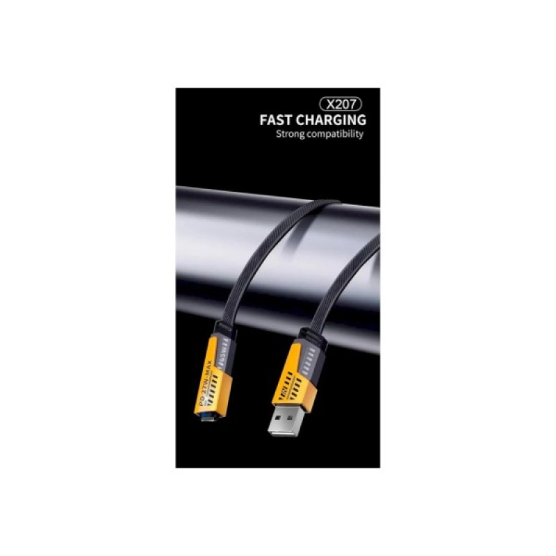 Дата кабель USB-C + USB-A to Lightning+USB-C 1.0m 65W X207 black WUW (6972573336524)