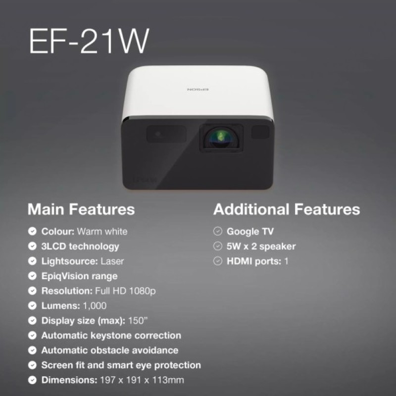 Проектор Epson EF-21W (V11HB35040)