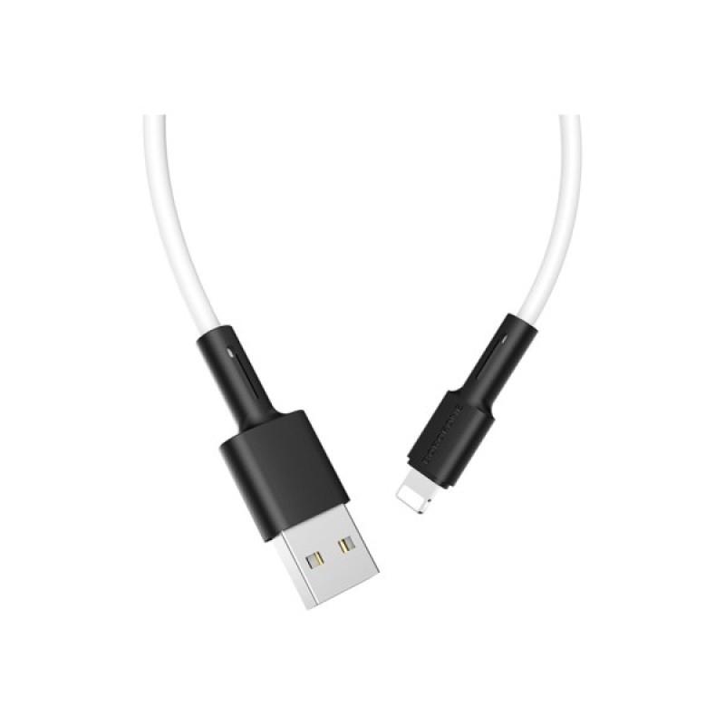Дата кабель USB 2.0 AM to Lightning 1.0m 2.4A silicone BX31 white BOROFONE (6931474710369)