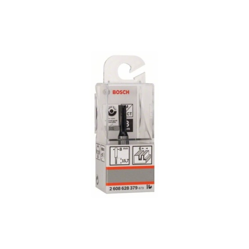 Фреза Bosch Professional пазова з двома лезами, Std, S8, D6, L16 (2.608.628.379)
