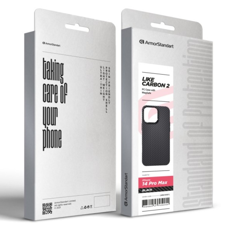 Чохол до мобільного телефона Armorstandart LikeCarbon2 MagCase для Apple iPhone 14 Pro Max Black (ARM84501)