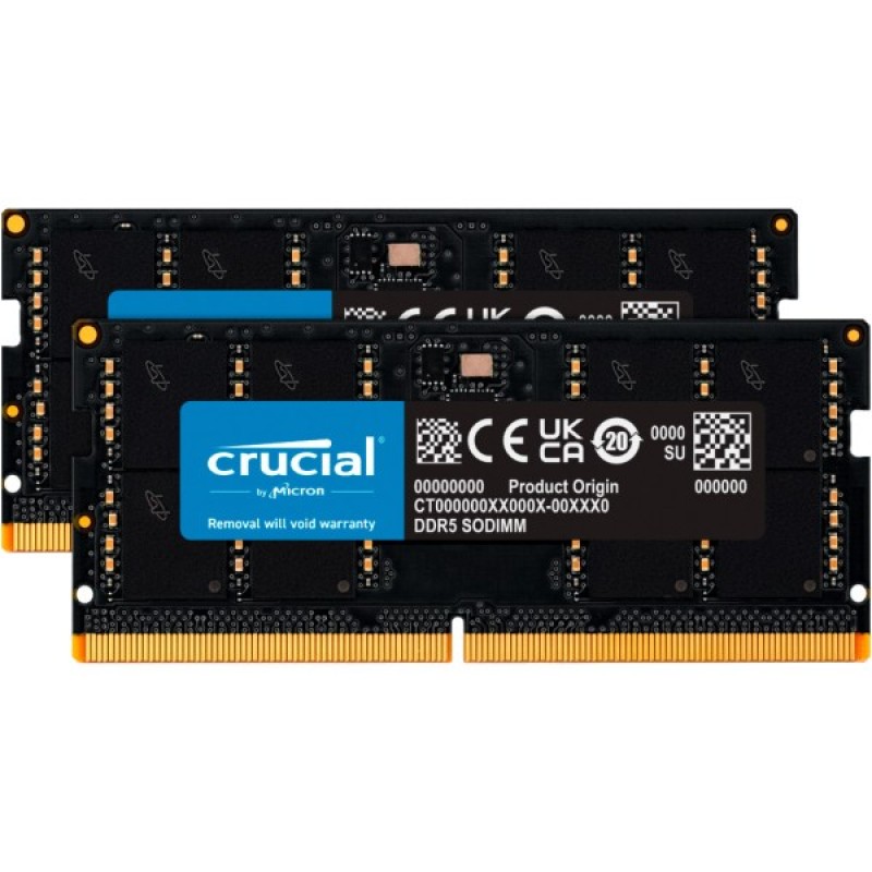 Модуль пам'яті для ноутбука SoDIMM DDR5 64GB (2x32GB) 4800 MHz Micron (CT2K32G48C40S5)